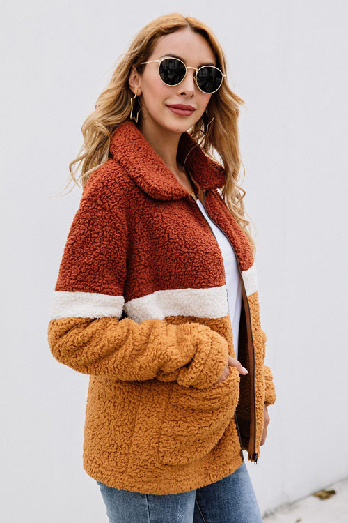 Love You More Zip Up Teddy Coat - 3 Colors - Top - DYAVOR®