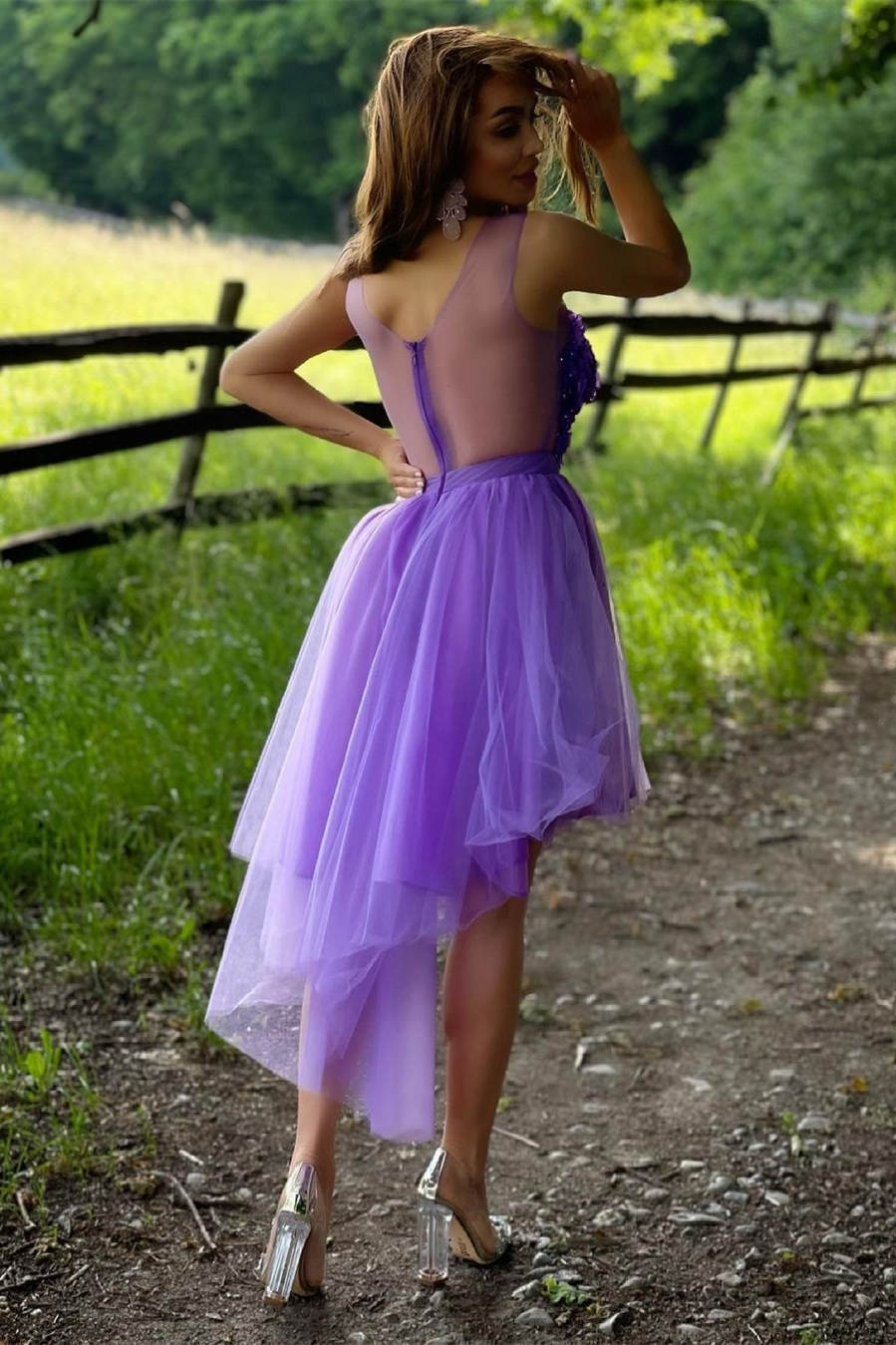 Victoria |A-line Illusion Neck Tulle Homecoming Dress - Homecoming Dress - DYAVOR®