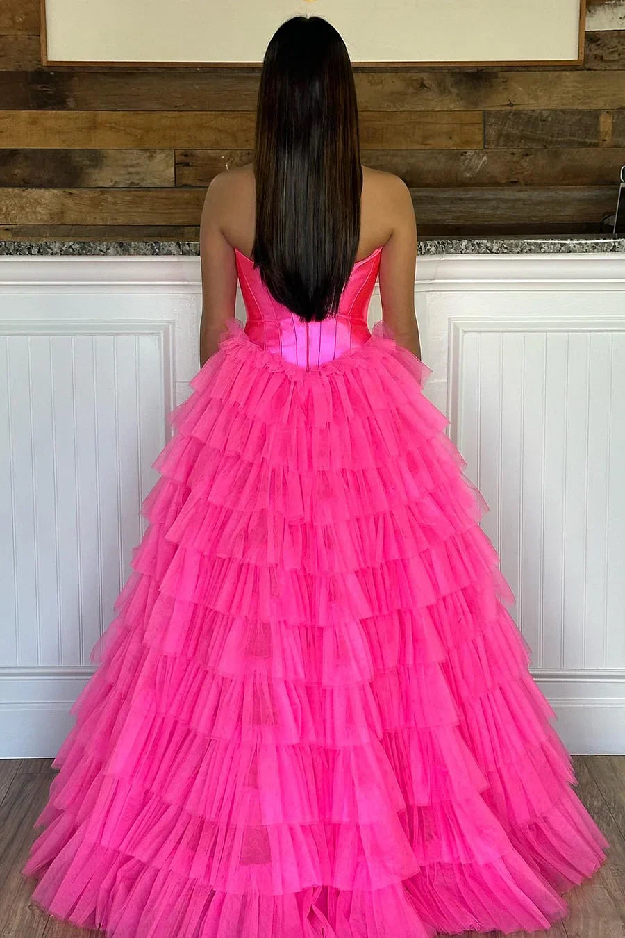 Harmony |A-Line Sweetheart Tiered Tulle Prom Dress with Slit - Prom Dress - DYAVOR®