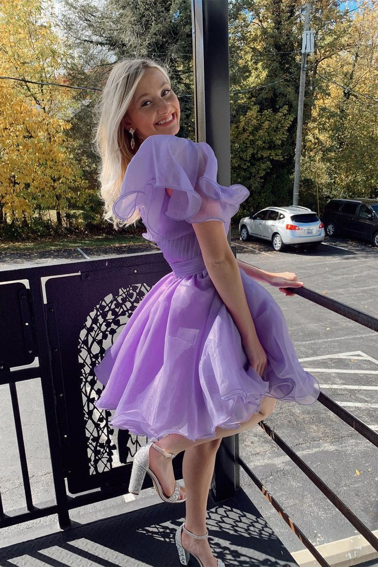 Rose |A-line One Shoulder Organza Homecoming Dress - Homecoming Dress - DYAVOR®