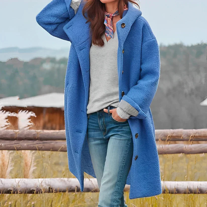 Frannie - long hooded coat - - DYAVOR®