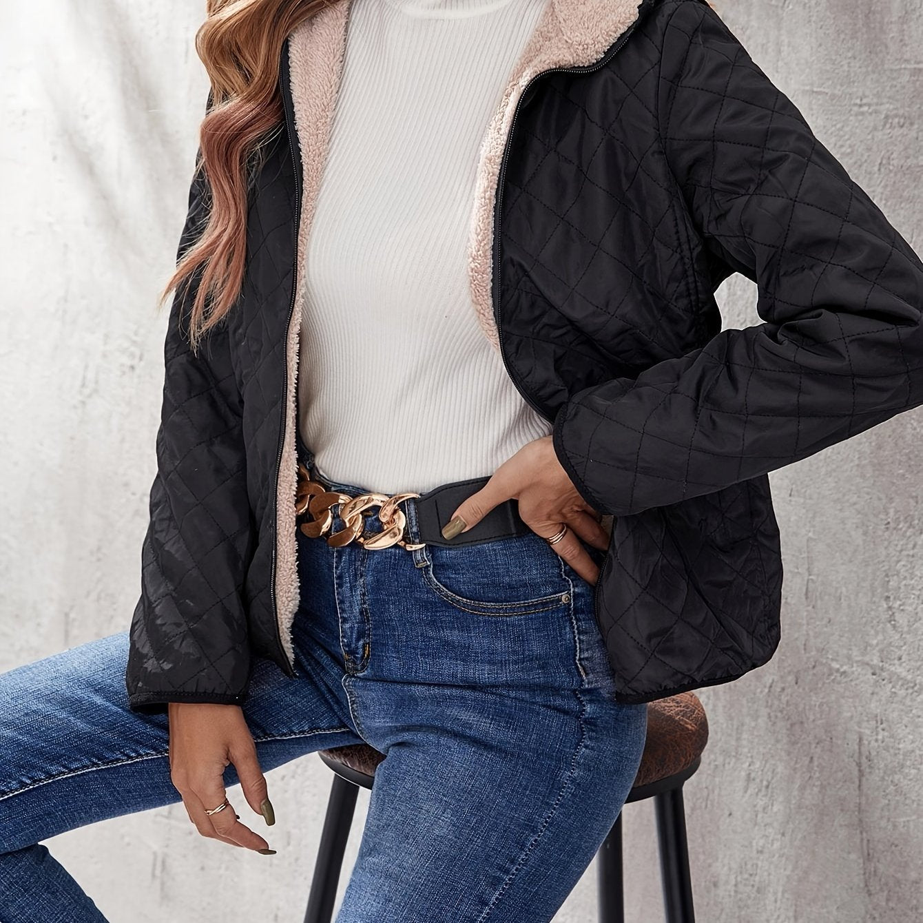 Emma | Quilted zippered jacket with hood - 07/112024 1 - DYAVOR®