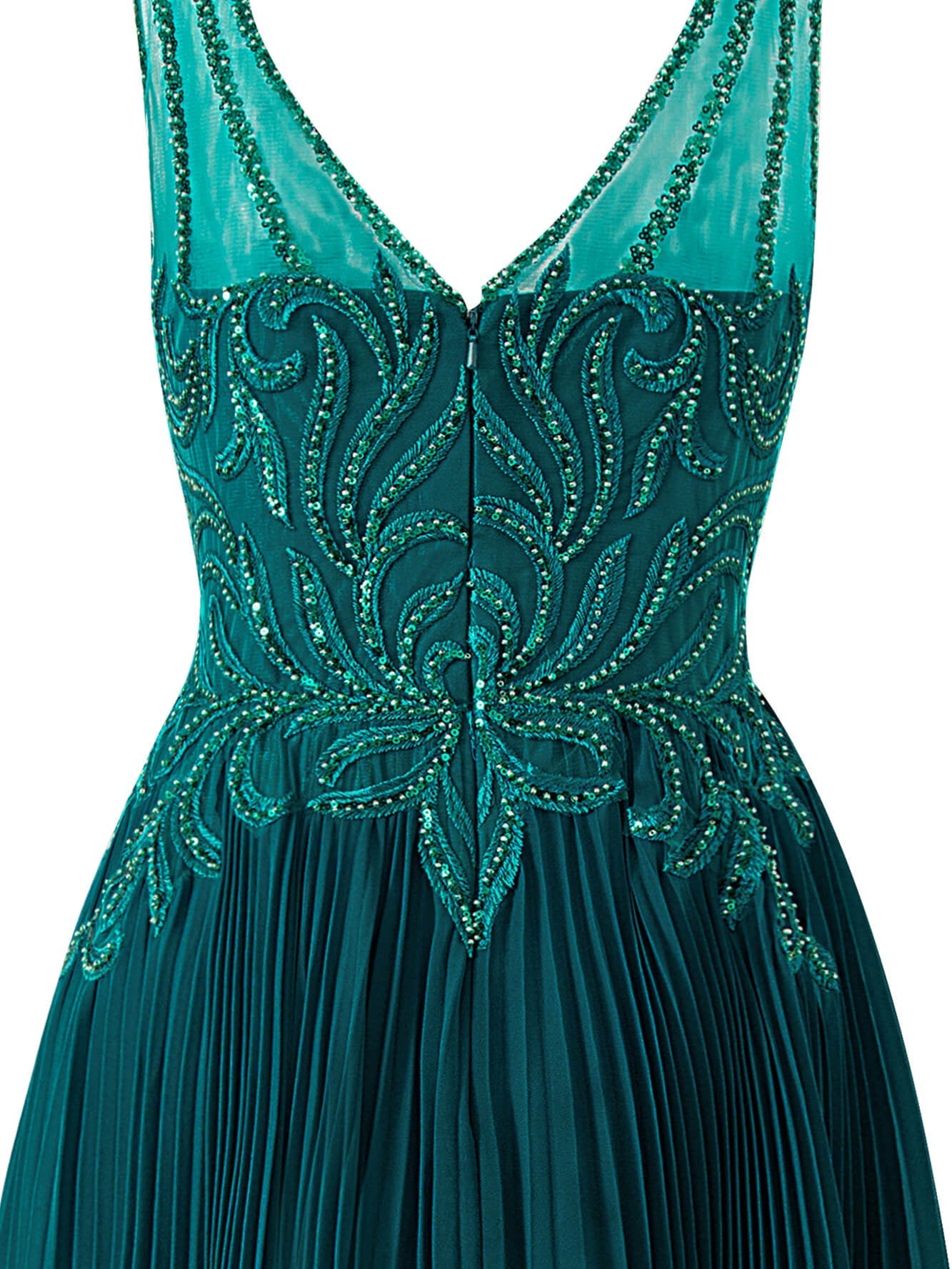 Abigail Dark Green | A-line V-neck Chiffon Prom Dress - Prom Dresses - DYAVOR®