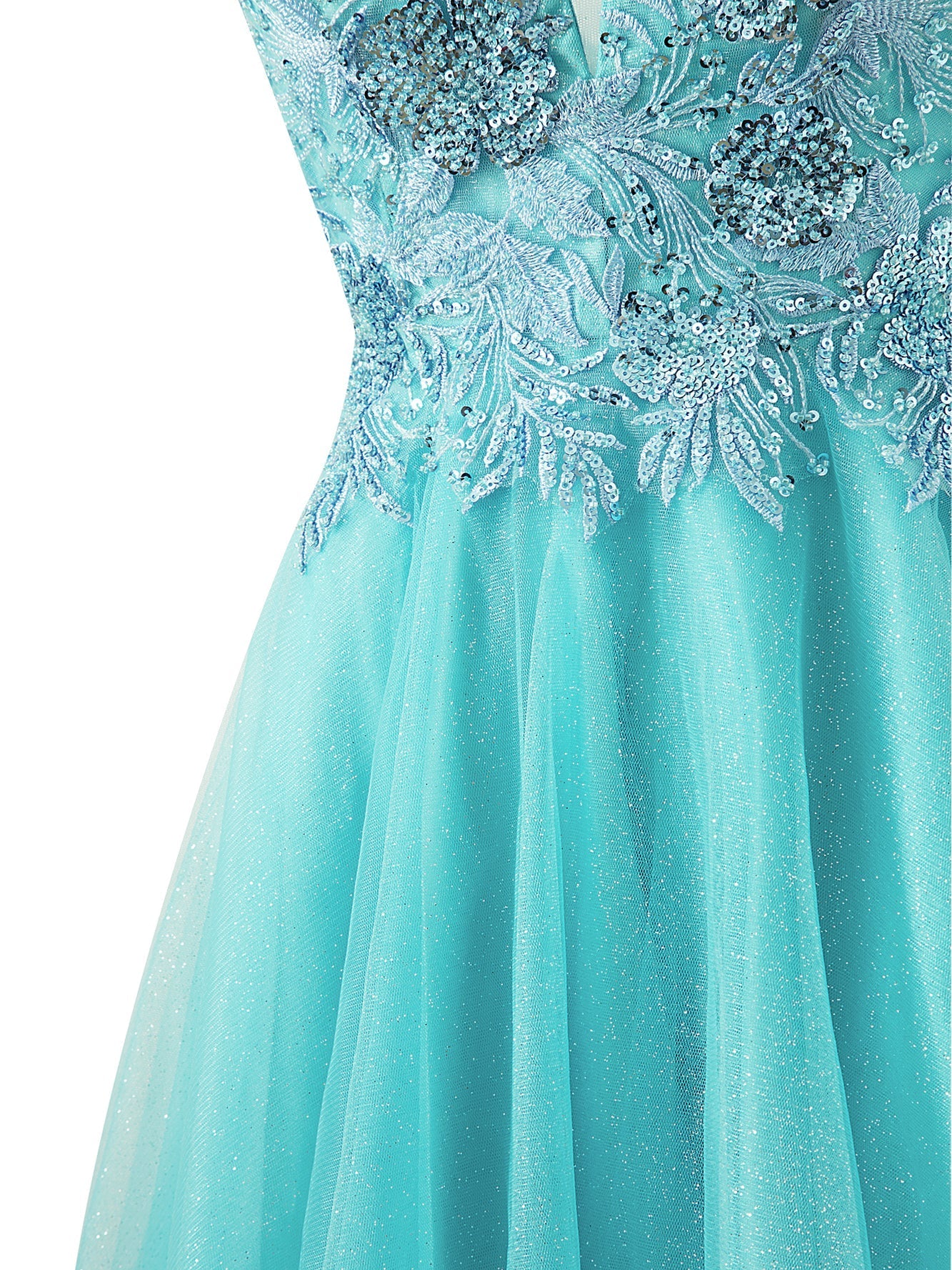 Sofia | A-line Short Spaghetti Strap Glitter Tulle Homecoming Dress - Cocktail Dress - DYAVOR®