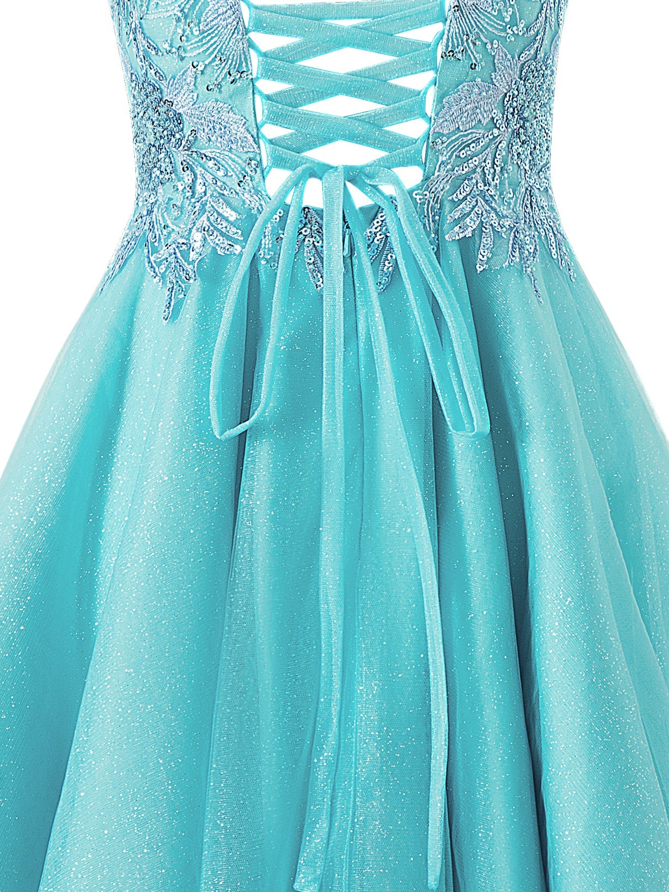 Sofia | A-line Short Spaghetti Strap Glitter Tulle Homecoming Dress - Cocktail Dress - DYAVOR®