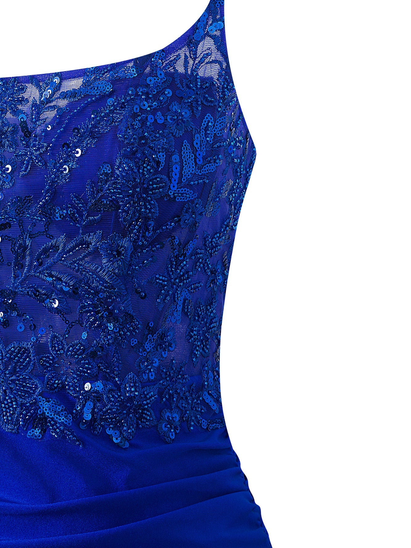 Avery Royal Blue | Sheath Short Spaghetti Strap Jersey Homecoming Dress - Cocktail Dress - DYAVOR®