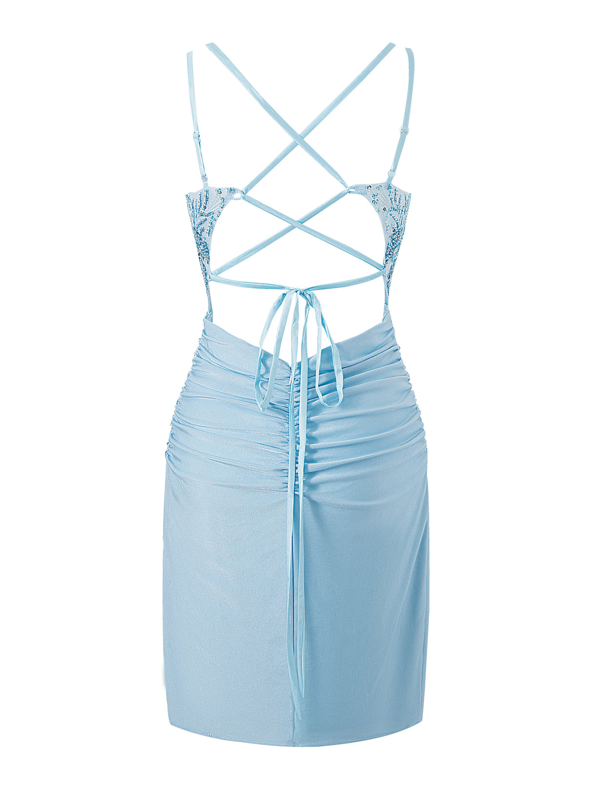 Ella Blue | Sheath Short V Neck Jersey Homecoming Dress - Cocktail Dress - DYAVOR®