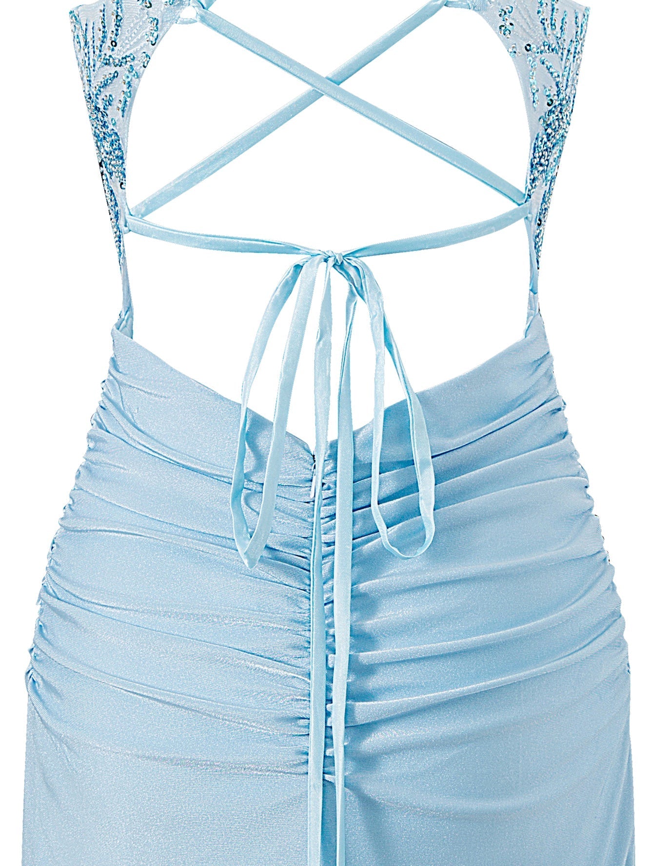 Ella Blue | Sheath Short V Neck Jersey Homecoming Dress - Cocktail Dress - DYAVOR®