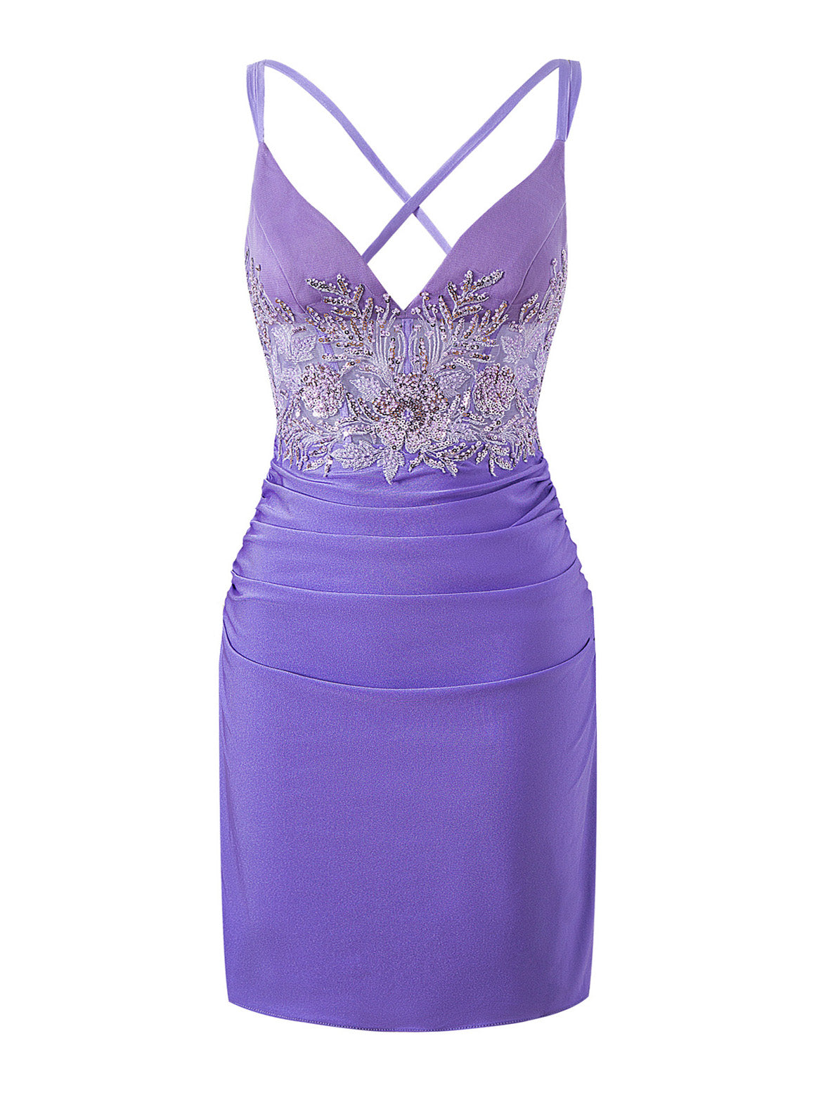Ella Blue | Sheath Short V Neck Jersey Homecoming Dress - Cocktail Dress - DYAVOR®