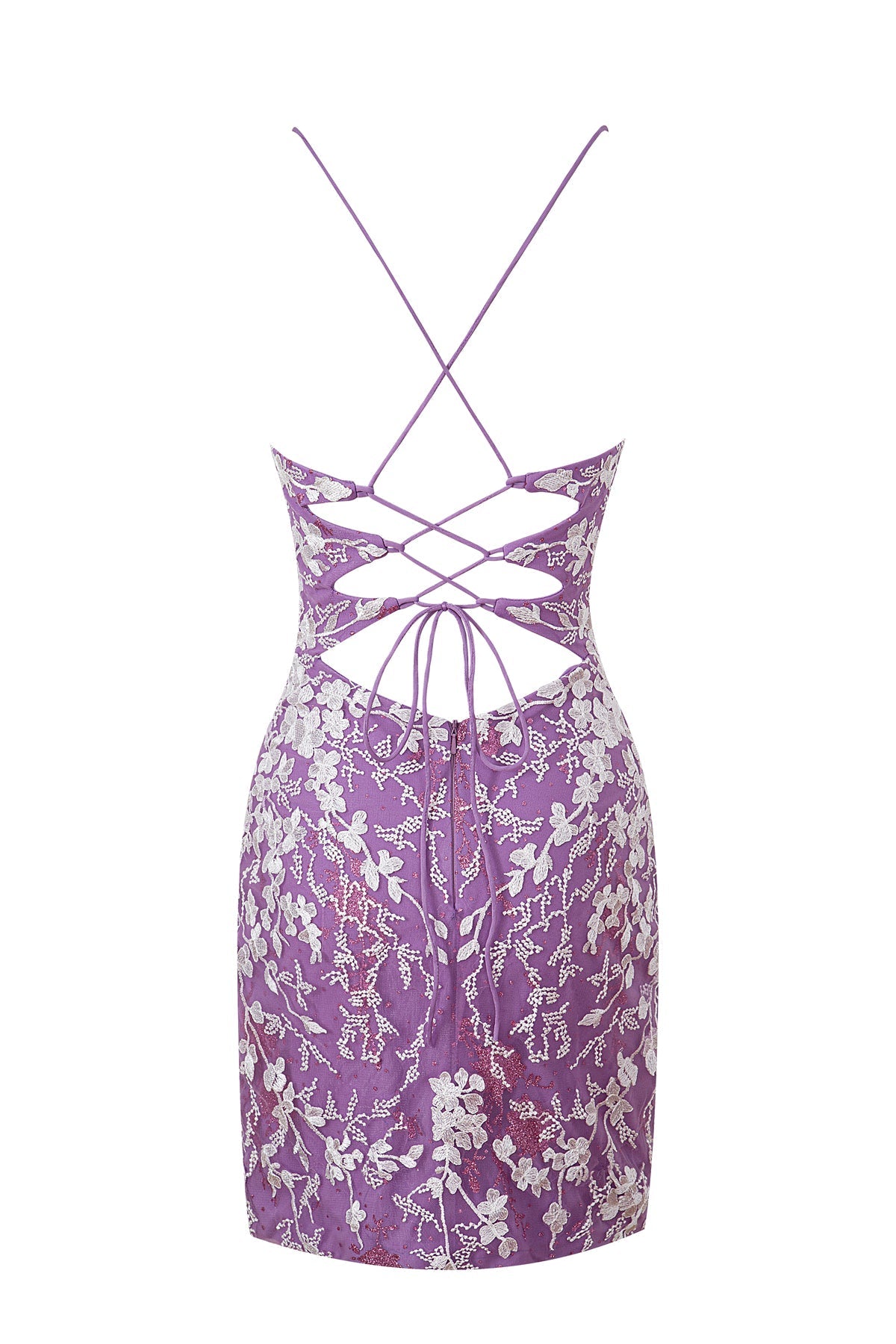Savannah | Sheath Short Spaghetti Straps Lace Homecoming Dress - Cocktail Dress - DYAVOR®