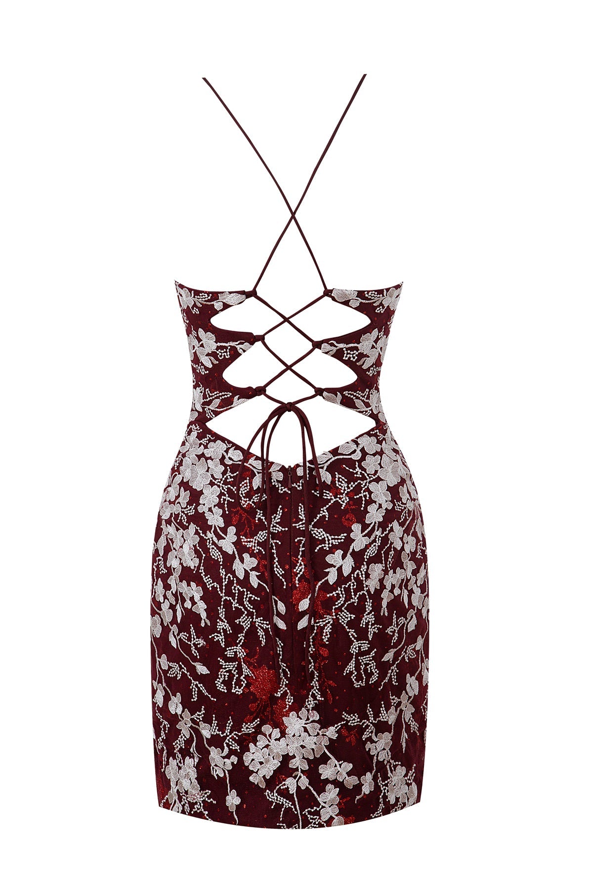 Savannah | Sheath Short Spaghetti Straps Lace Homecoming Dress - Cocktail Dress - DYAVOR®
