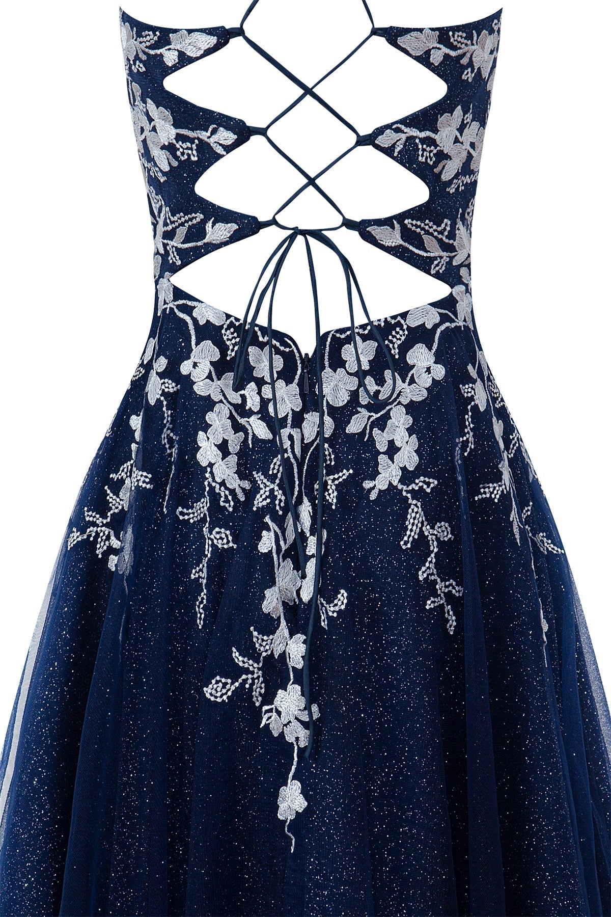 Bella | Aline Short Glitter Tulle Homecoming Dress with Appliques - Cocktail Dress - DYAVOR®