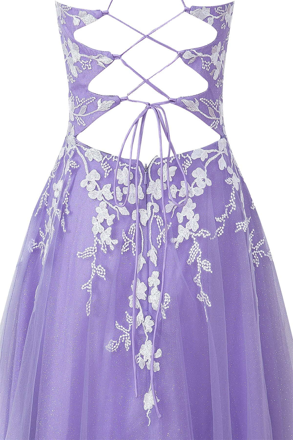 Bella | Aline Short Glitter Tulle Homecoming Dress with Appliques - Cocktail Dress - DYAVOR®