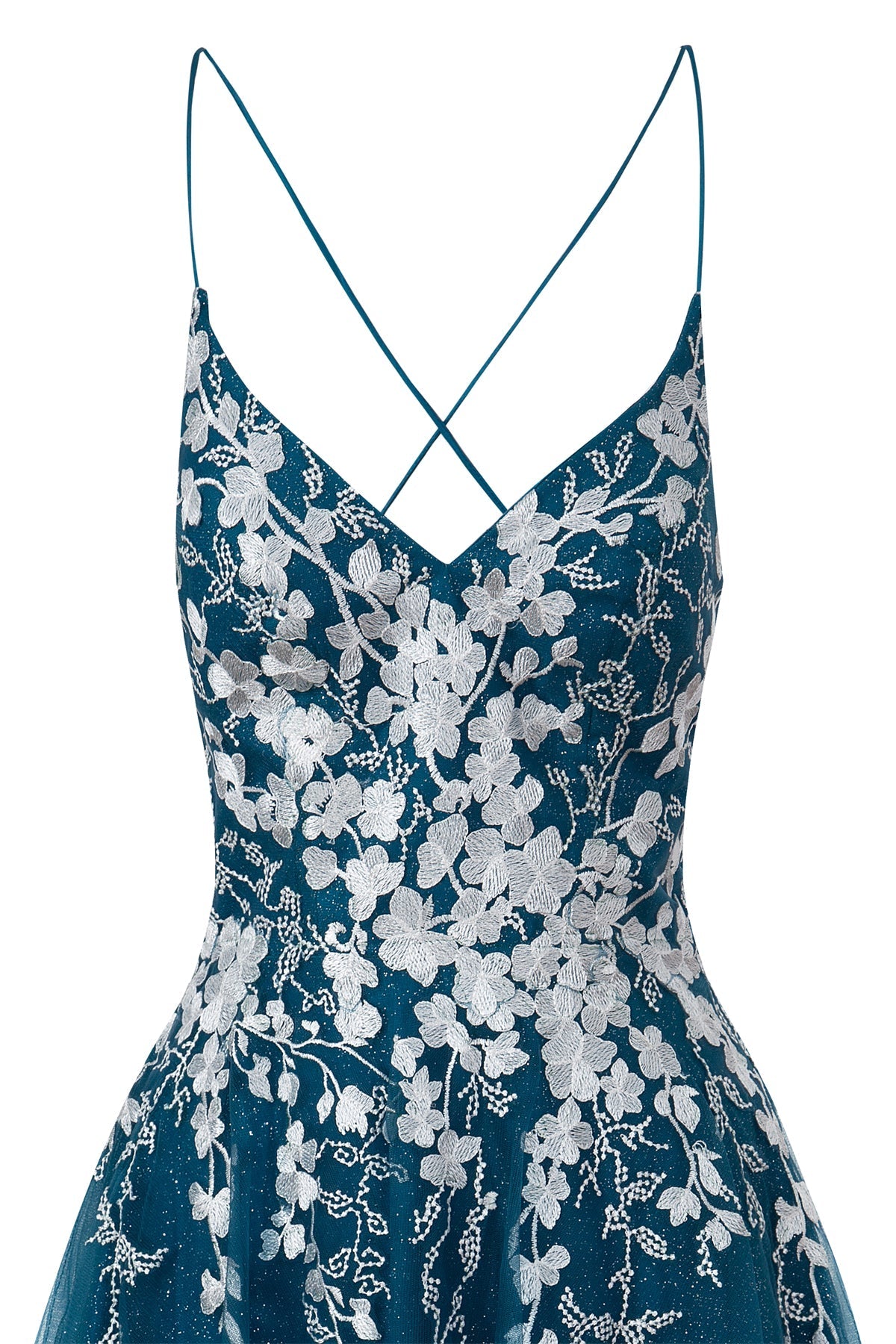 Bella | Aline Short Glitter Tulle Homecoming Dress with Appliques - Cocktail Dress - DYAVOR®