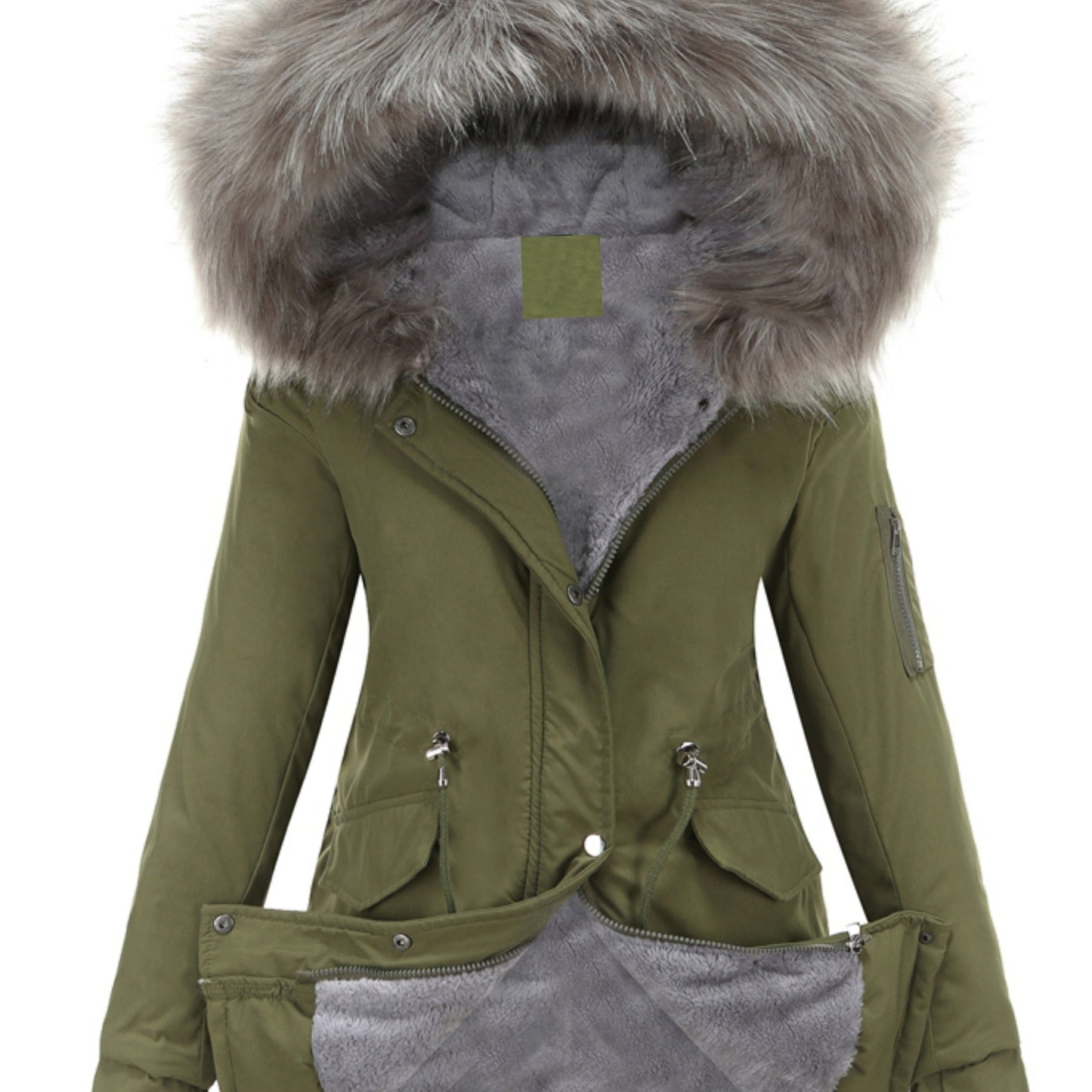 Nina | Zippered fuzzy hoodie parka jacket - 07/112024 1 - DYAVOR®
