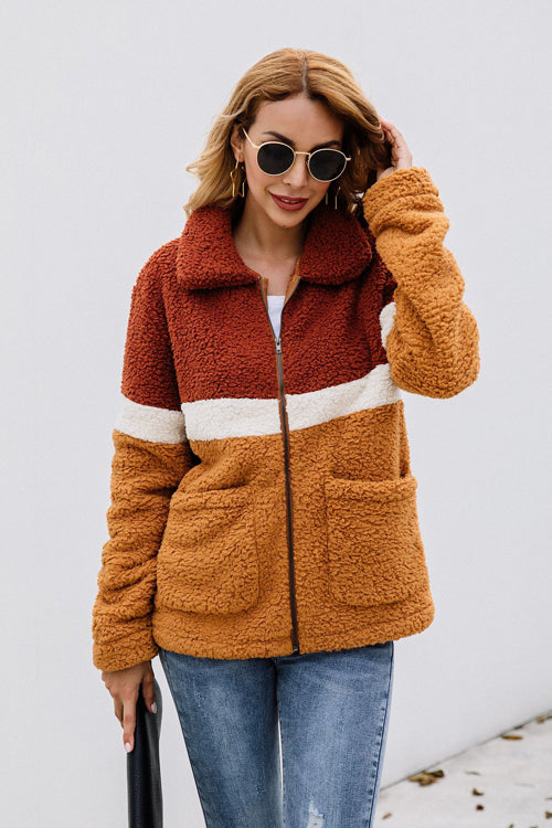 Love You More Zip Up Teddy Coat - 3 Colors - Top - DYAVOR®