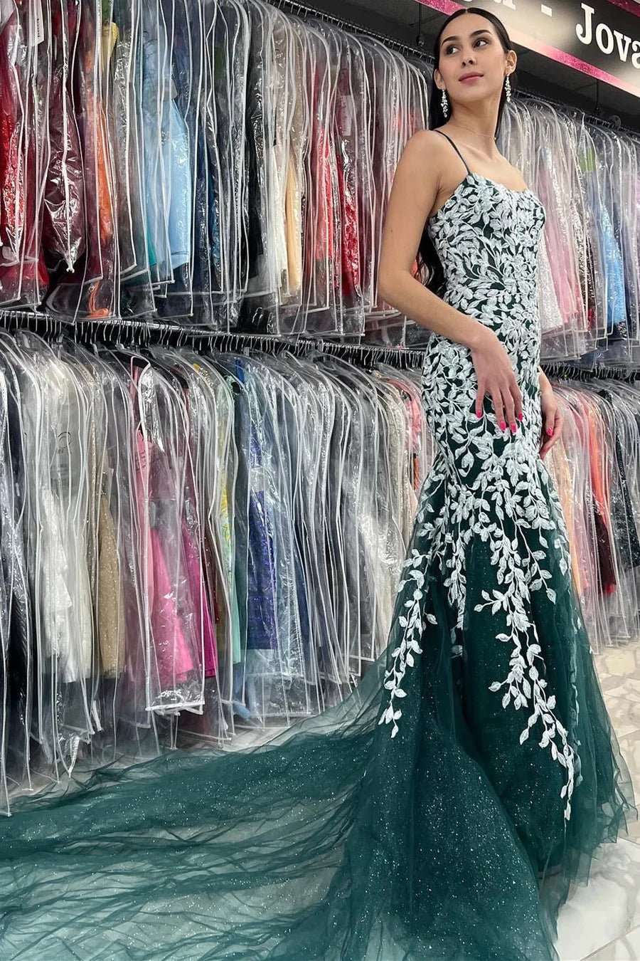 Lorelei |Mermaid Spaghetti Straps Lace Tulle Prom Dress - Prom Dress - DYAVOR®