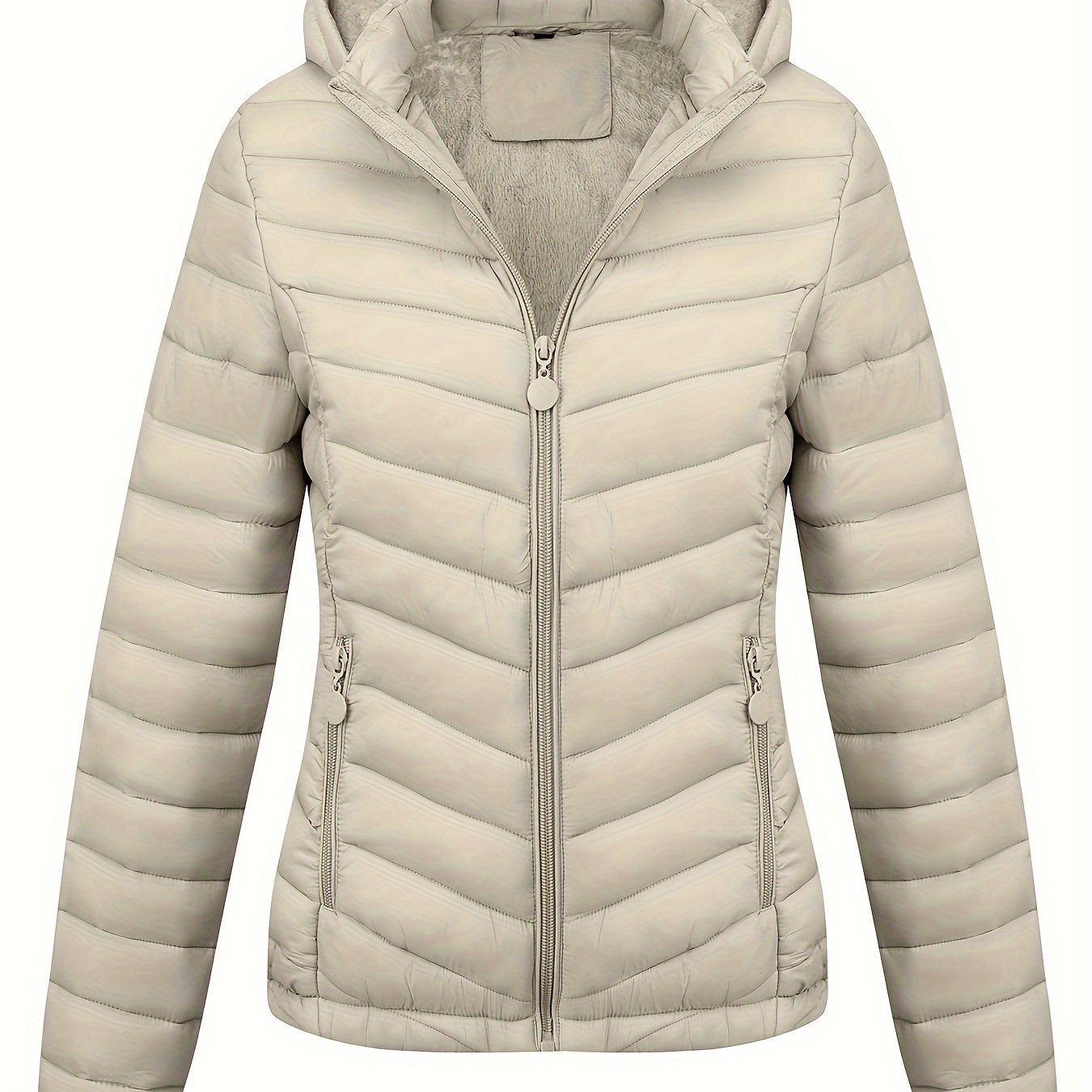 Fien | zippered hoodie puffy jacket with slanted pockets - 07/112024 1 - DYAVOR®