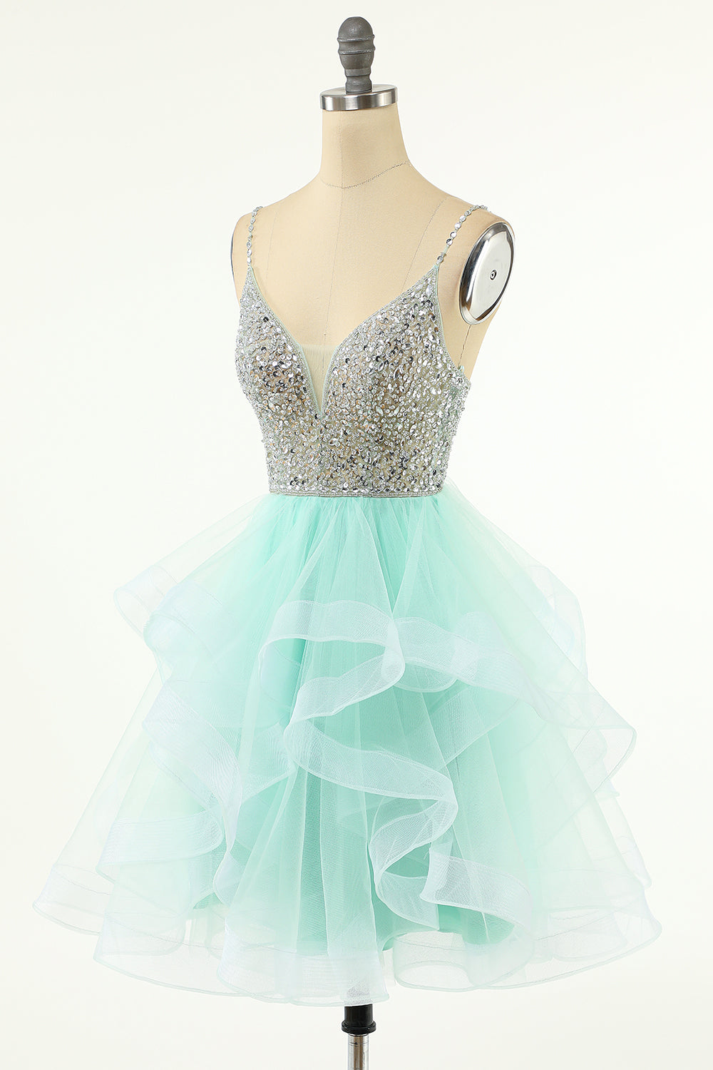 Amelia |A Line V Neck Tulle Homecoming Dress - Homecoming Dress - DYAVOR®