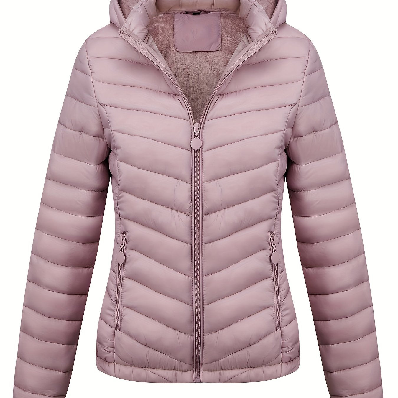 Fien | zippered hoodie puffy jacket with slanted pockets - 07/112024 1 - DYAVOR®