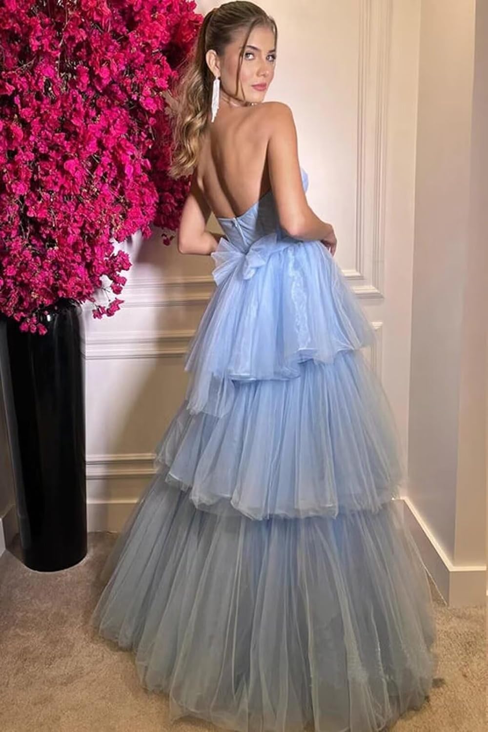 Kaylee |A-line Tiered Ruffled Long Tulle Prom Dress - Prom Dress - DYAVOR®