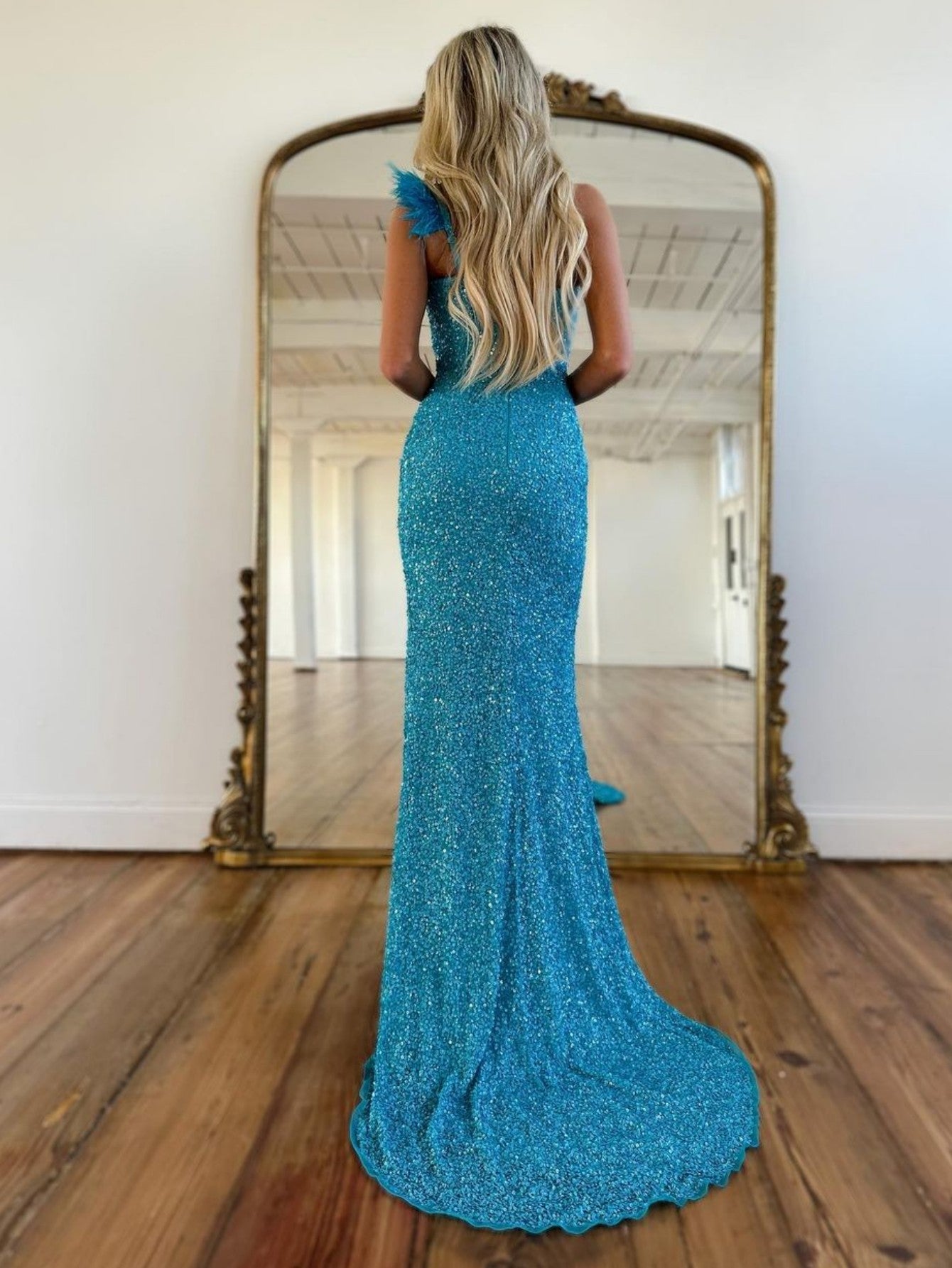 Milani |Mermaid One Shoulder Sequins Prom Dress With Slit - Prom Dress - DYAVOR®