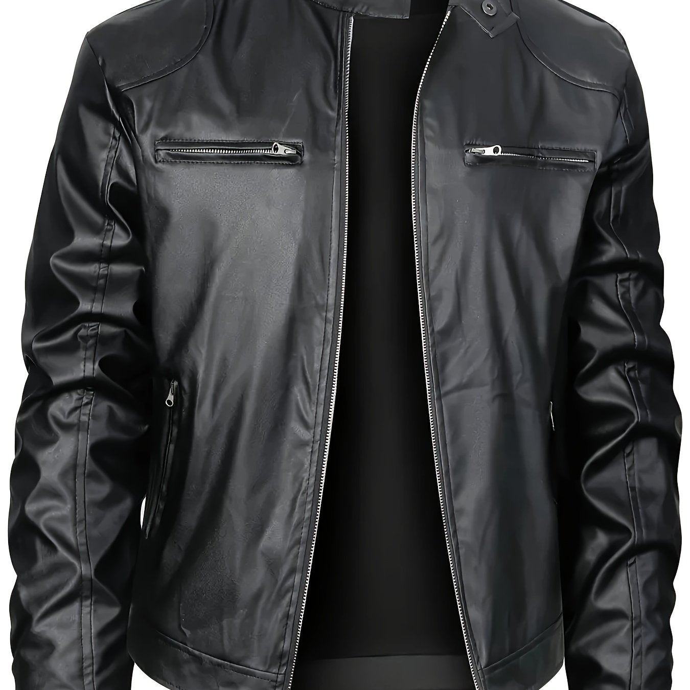 Ruben | Stylish PU leather jacket with color blocks and multi-zip design - 07/112024 1 - DYAVOR®