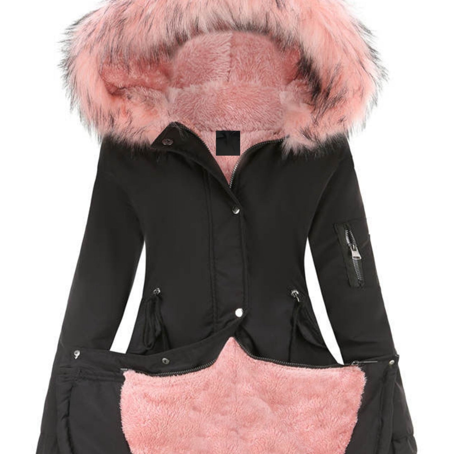 Nina | Zippered fuzzy hoodie parka jacket - 07/112024 1 - DYAVOR®
