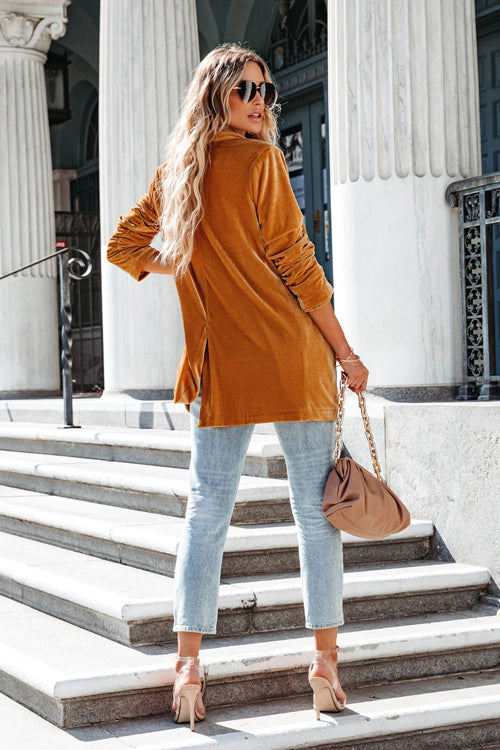 Officially Impressive Velvet Long Sleeve Blazer - 7 Colors - Top - DYAVOR®