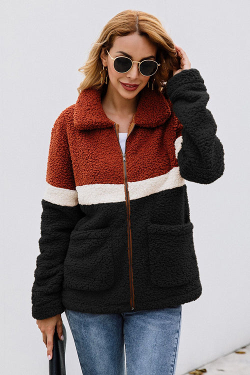 Love You More Zip Up Teddy Coat - 3 Colors - Top - DYAVOR®