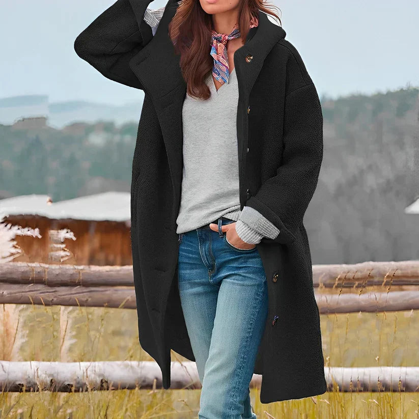 Frannie - long hooded coat - - DYAVOR®