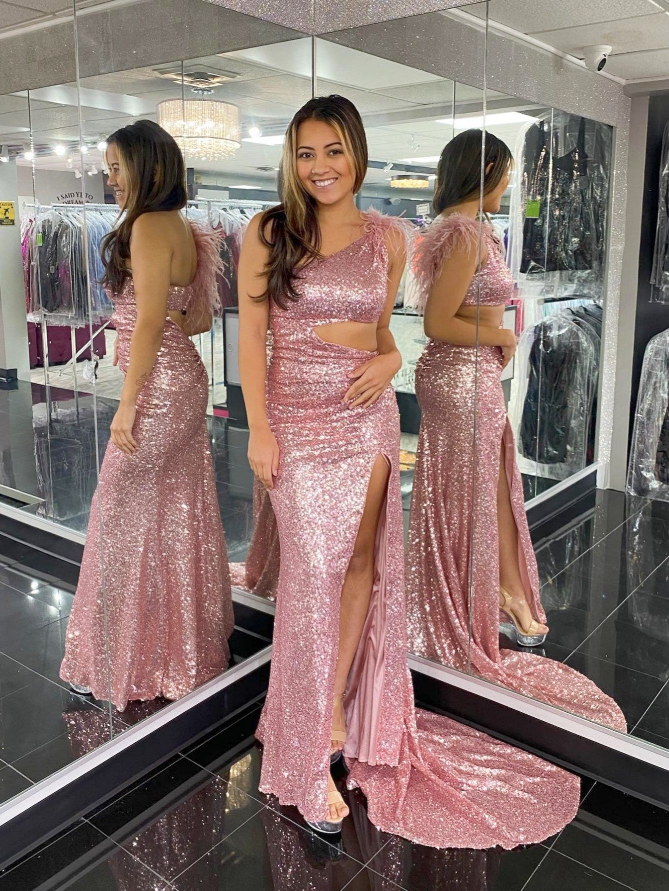One Shoulder Sparkly Unique Black Mermaid Prom Dress - Prom Dress - DYAVOR®