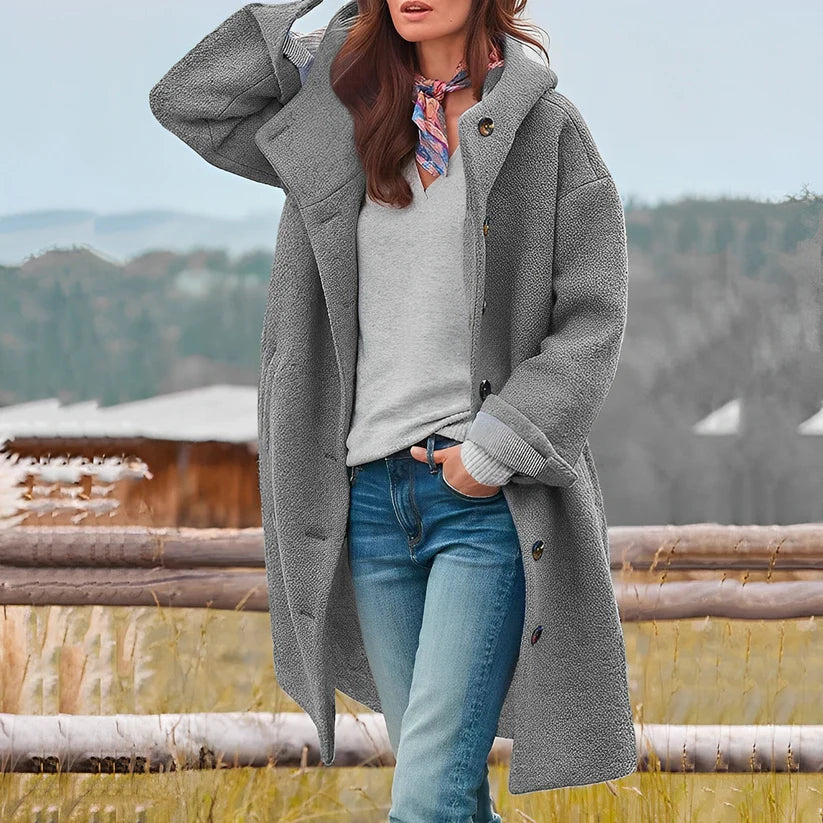 Frannie - long hooded coat - - DYAVOR®