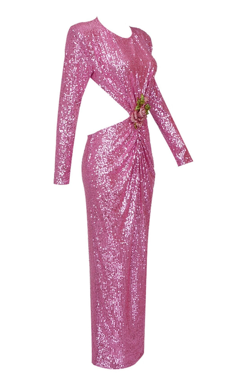 Pink Sequin Long Dress - - DYAVOR®