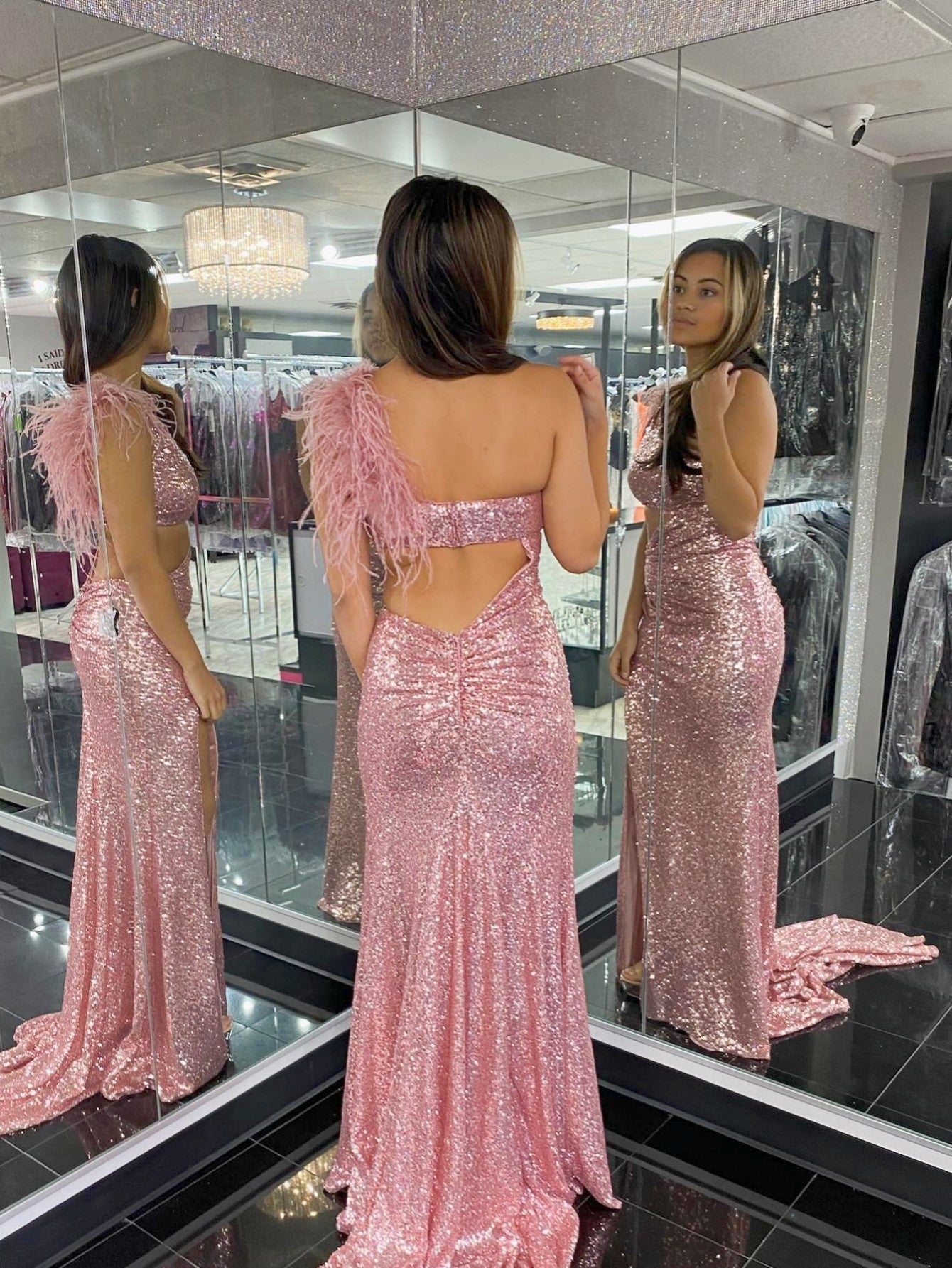 One Shoulder Sparkly Unique Black Mermaid Prom Dress - Prom Dress - DYAVOR®