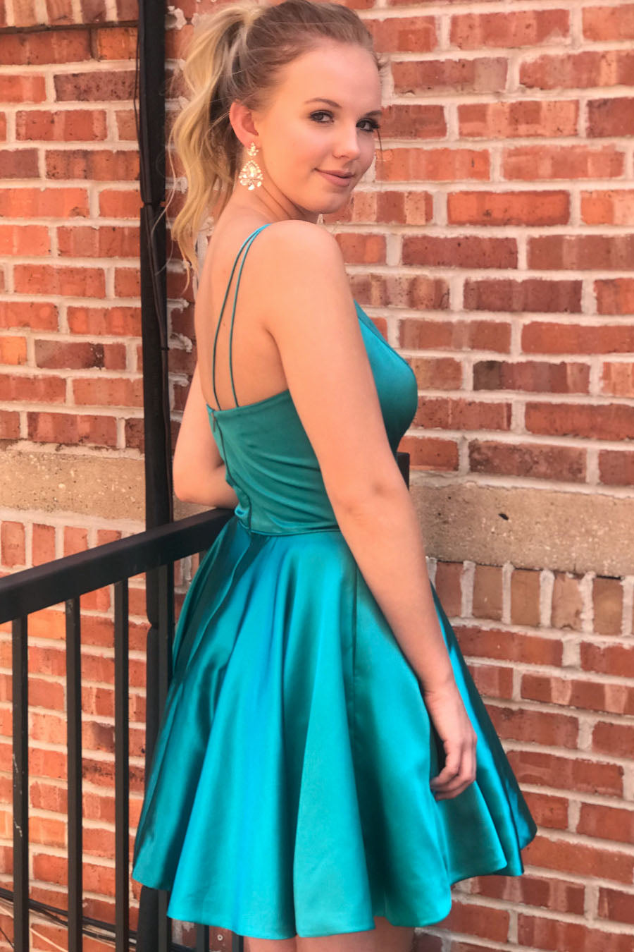 Celestine |A-line Spaghetti Straps Satin Homecoming Dress - Homecoming Dress - DYAVOR®