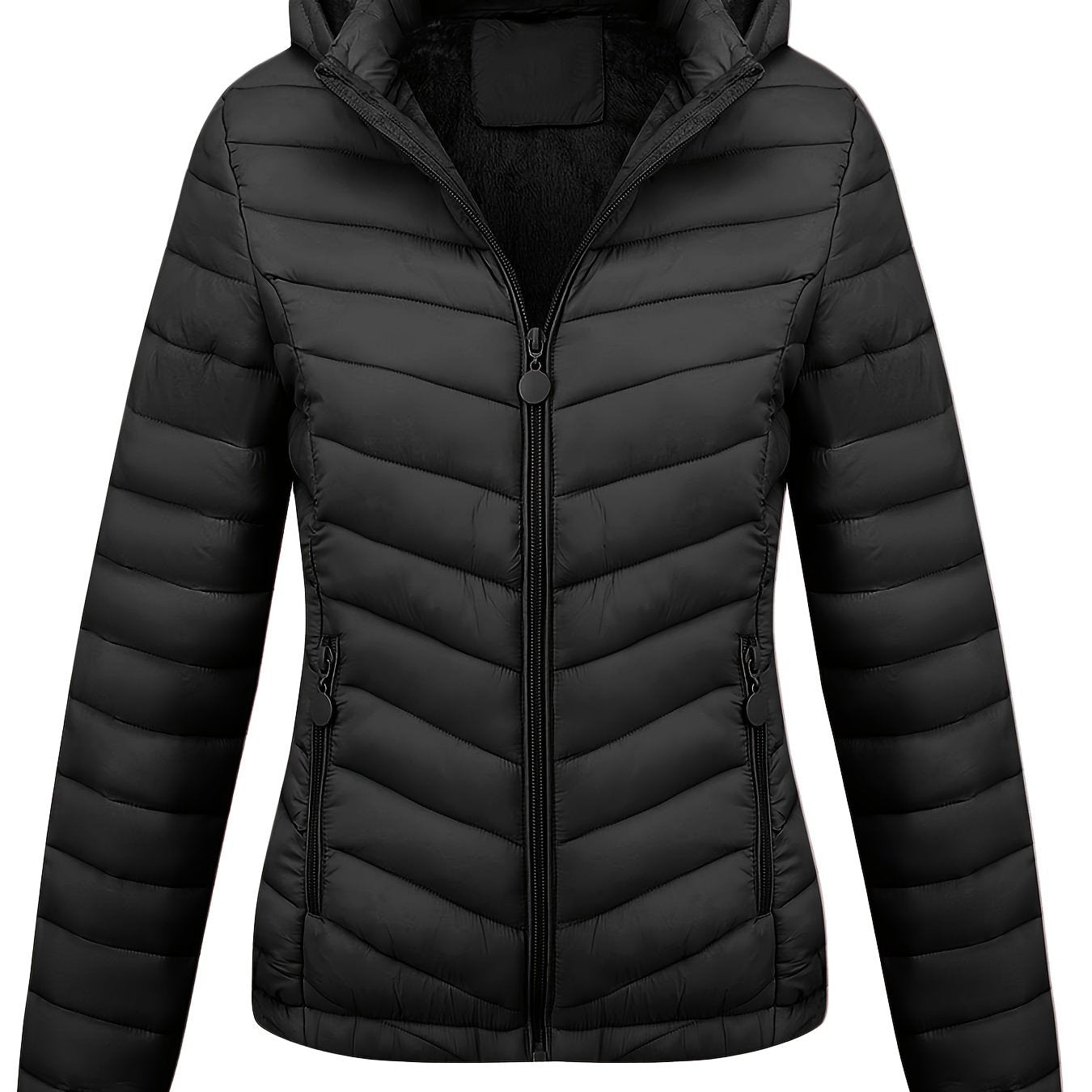 Fien | zippered hoodie puffy jacket with slanted pockets - 07/112024 1 - DYAVOR®