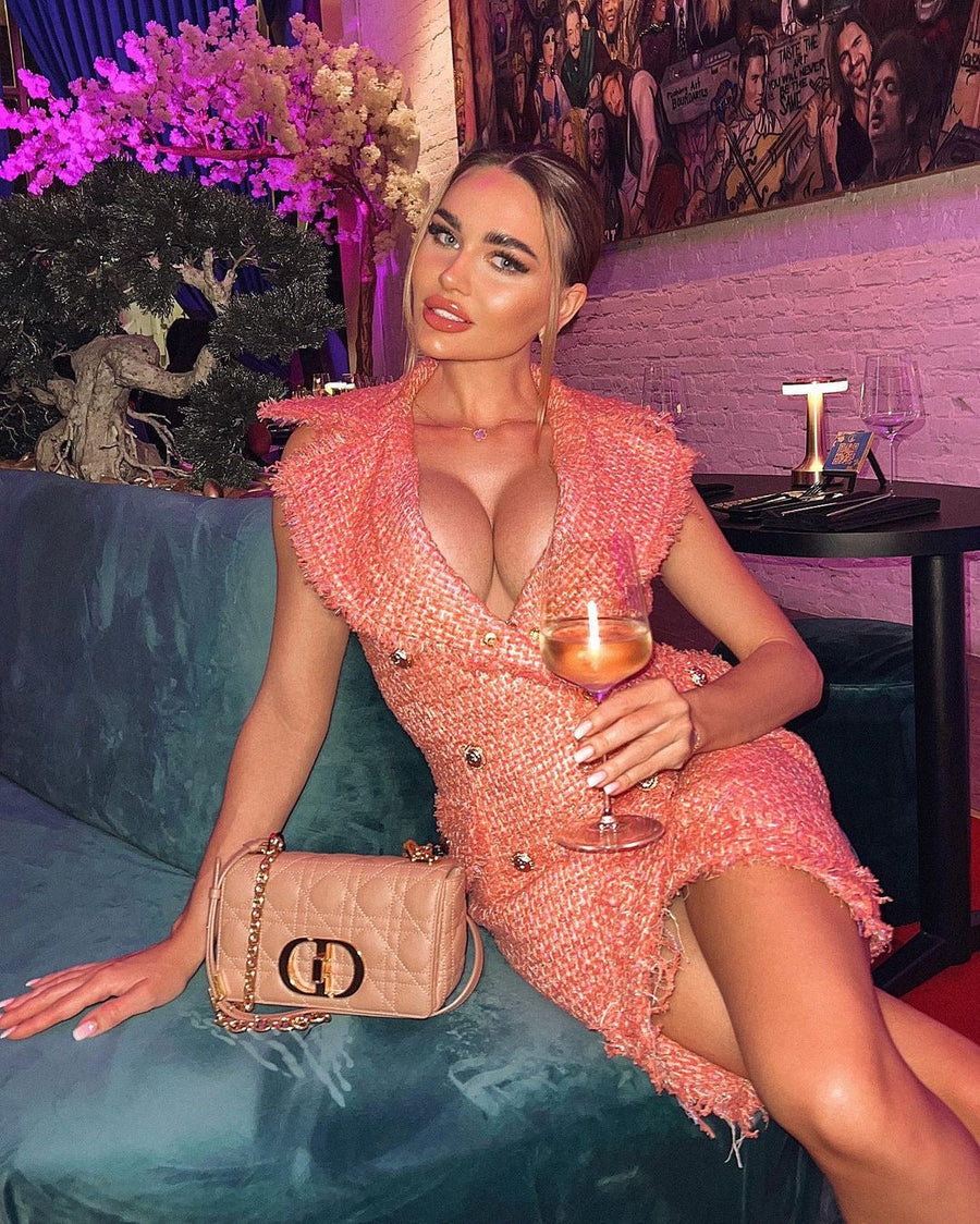 Tweed Double - breasted Short Dress -  - DYAVOR®