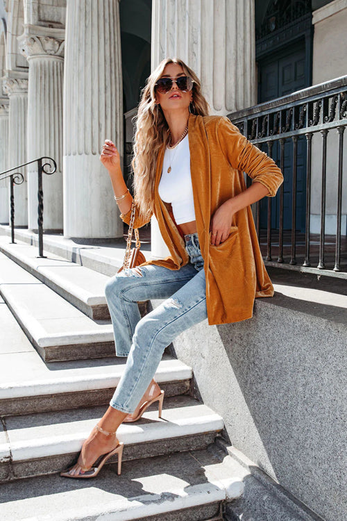 Officially Impressive Velvet Long Sleeve Blazer - 7 Colors - Top - DYAVOR®