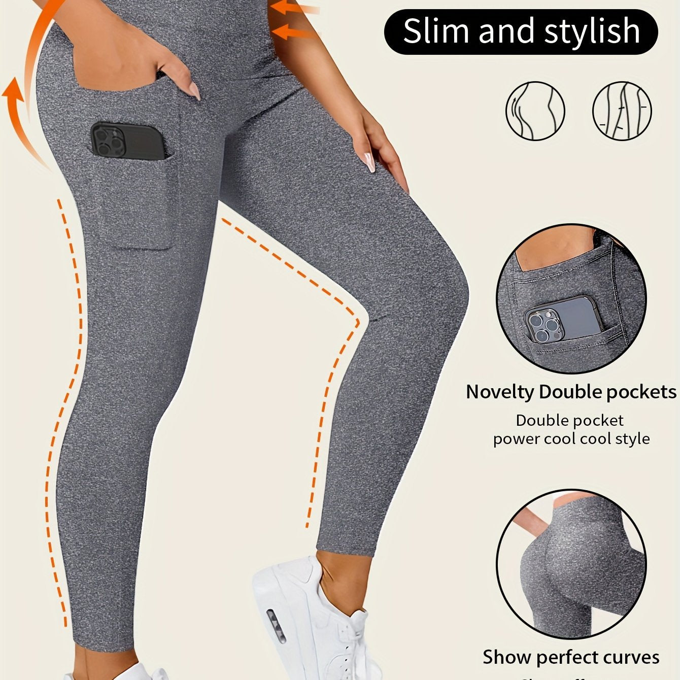 Sophie | Solid color yoga pants with pocket and high stretch - 07/112024 1 - DYAVOR®