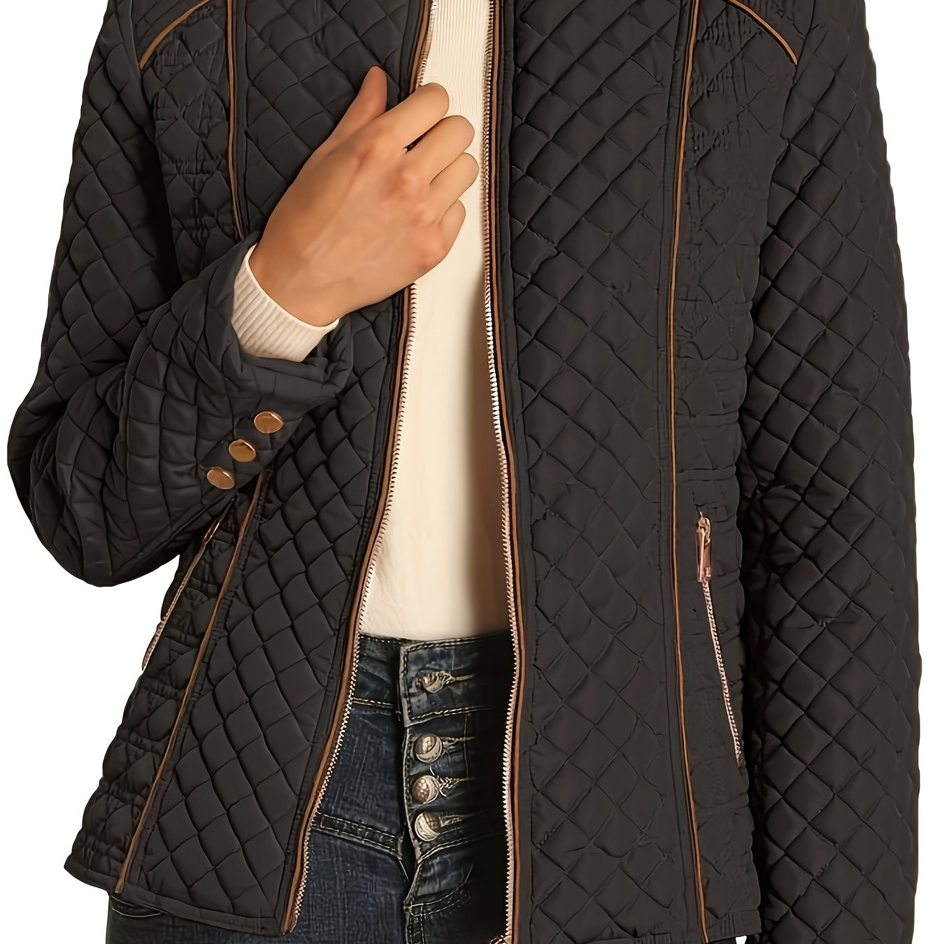 Emma | Recycled quilted down jacket with zipper and pockets - 07/112024 1 - DYAVOR®