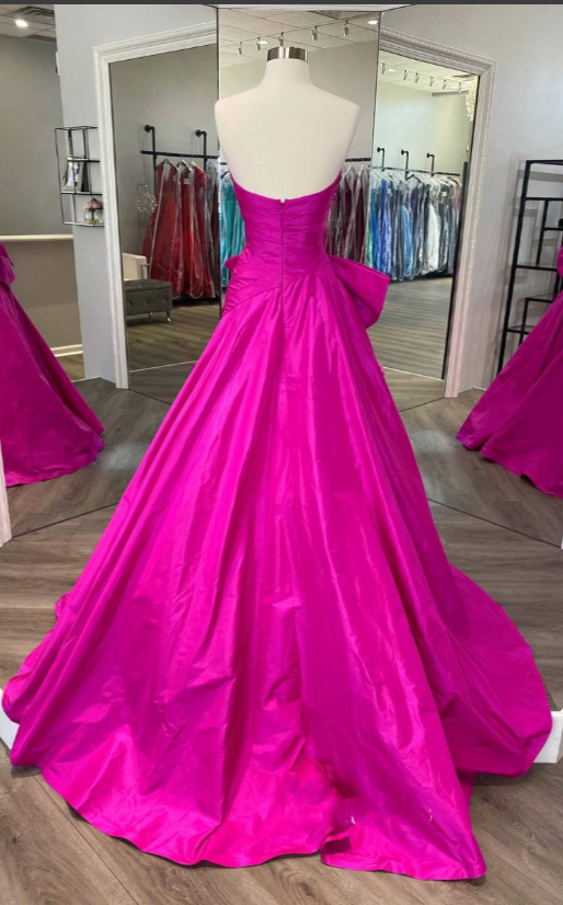Maisie |A-line Strapless Taffeta Long Prom Dress With Slit - Prom Dress - DYAVOR®