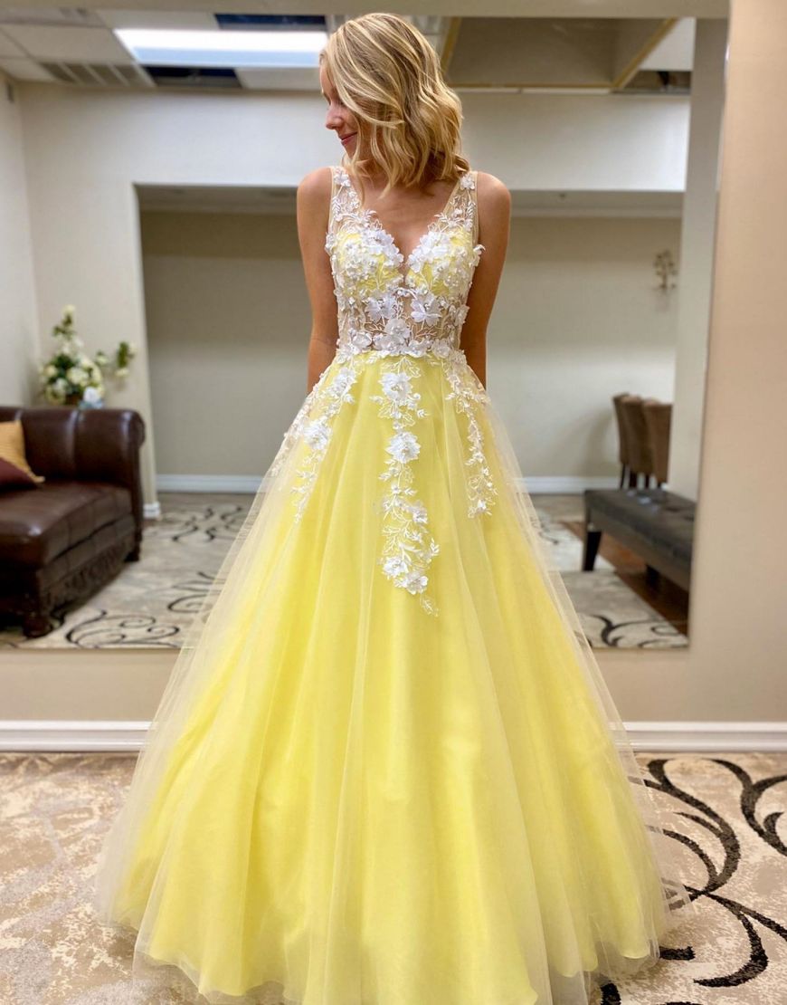 Jemma | A-Line Floor Length Prom Evening Dress With Appliques - Prom Dress - DYAVOR®