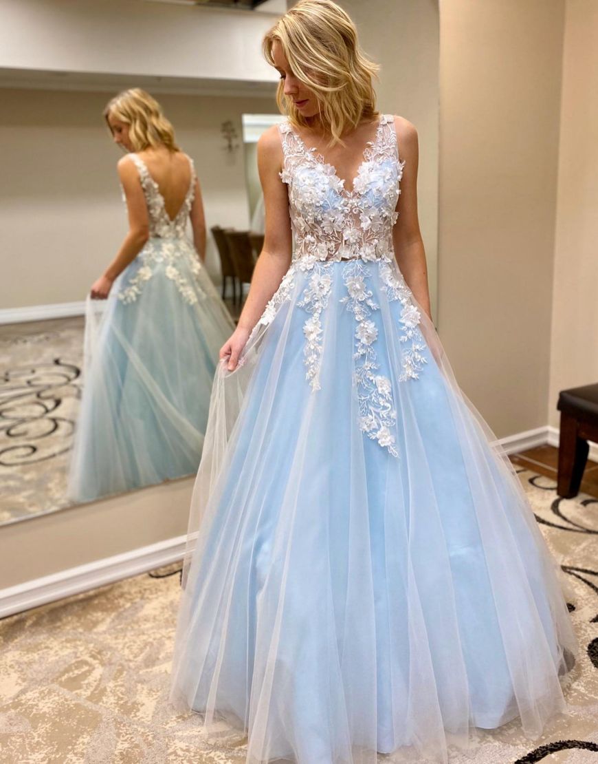 Jemma | A-Line Floor Length Prom Evening Dress With Appliques - Prom Dress - DYAVOR®