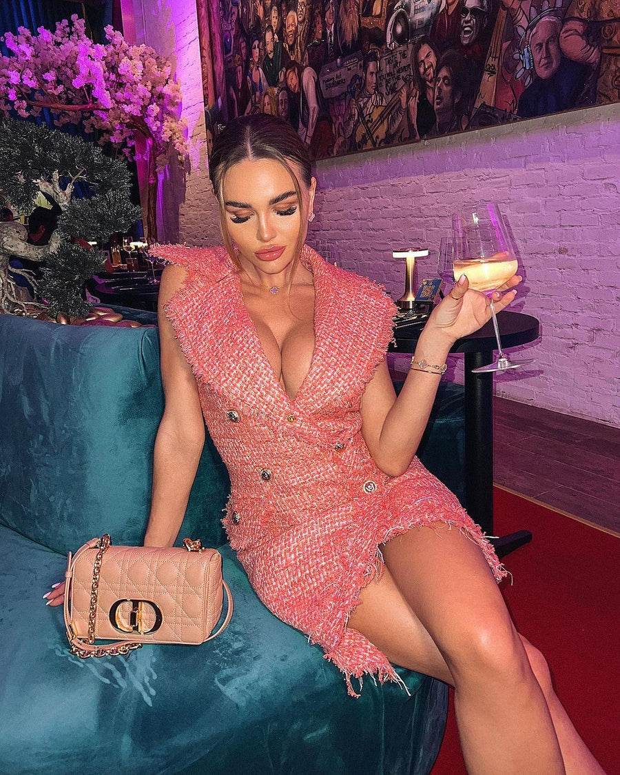 Tweed Double - breasted Short Dress -  - DYAVOR®