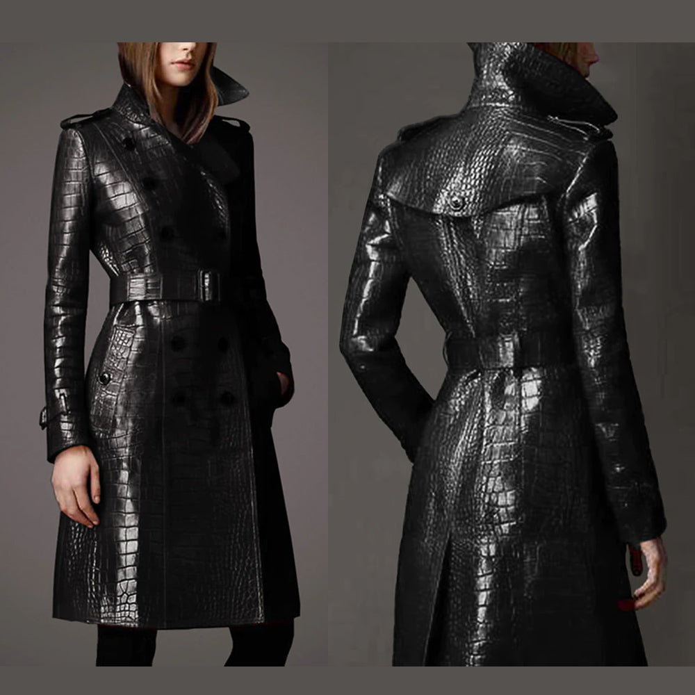 Autumn Leather Trench Coat - coats - DYAVOR®