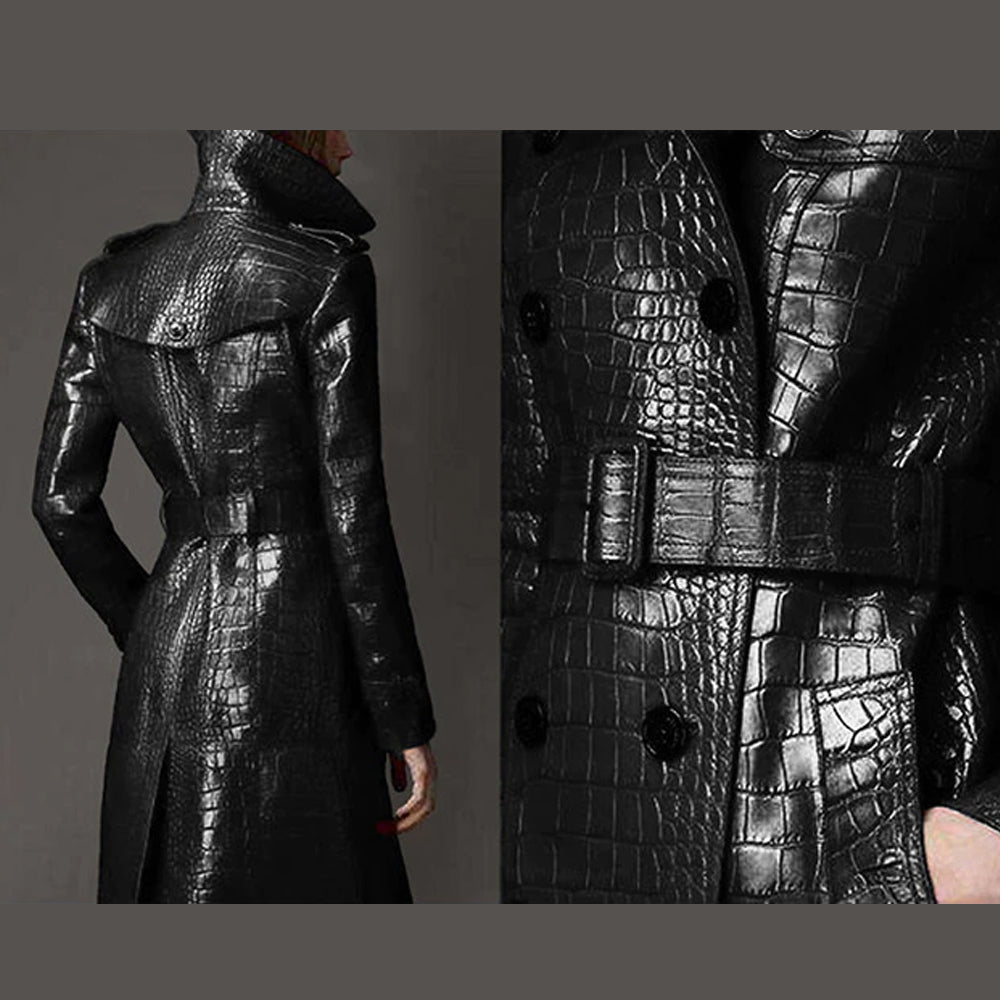 Autumn Leather Trench Coat - coats - DYAVOR®