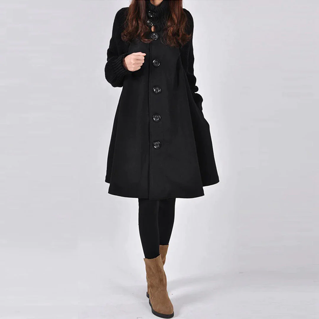 Eva | Black elegant women's coat - 07/112024 2 - DYAVOR®