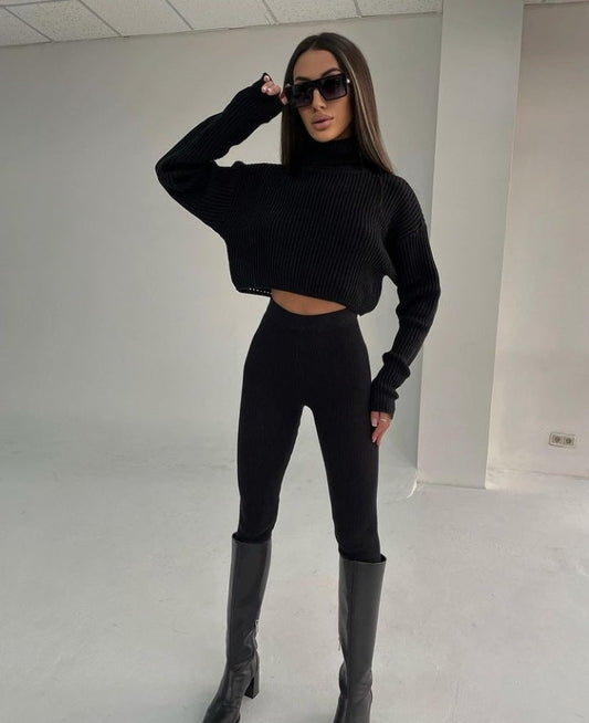 StacySet I Cropped Turtleneck And Leggings For Women - 11/162024 1 - DYAVOR®