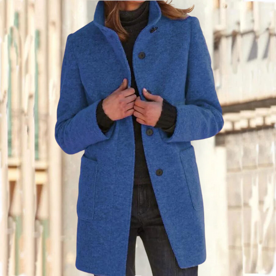 Elegant stand-up collar coat for women - Camille - 26/102024 1 - DYAVOR®